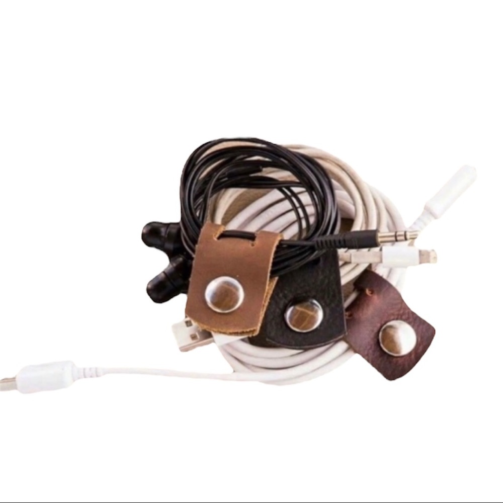 3 pack leather charger cord holders organizers handcrafted unique design